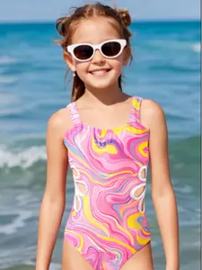 Girls One-Piece Swimsuit, Swimsuit Style, Hollow Out Design Outdoor Vacation Swimwear, Fashion Beachwear, Summer Swimming Suit