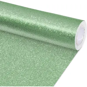 Glitter Bulletin Board Paper Roll Sparkle Wrapping Paper Bulletin Board Decor Glitter Poster  Wrapping DIY Art Crafts Wallpaper Background for  Office Classroom Decor 17" x 20ft,  Green