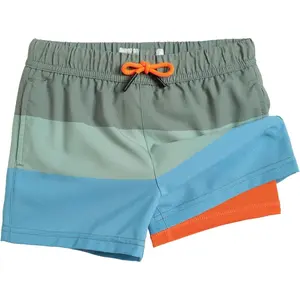 L-AD053  Boys Swim Trunks with Compression Liner Toddler Stretch Swim Shorts