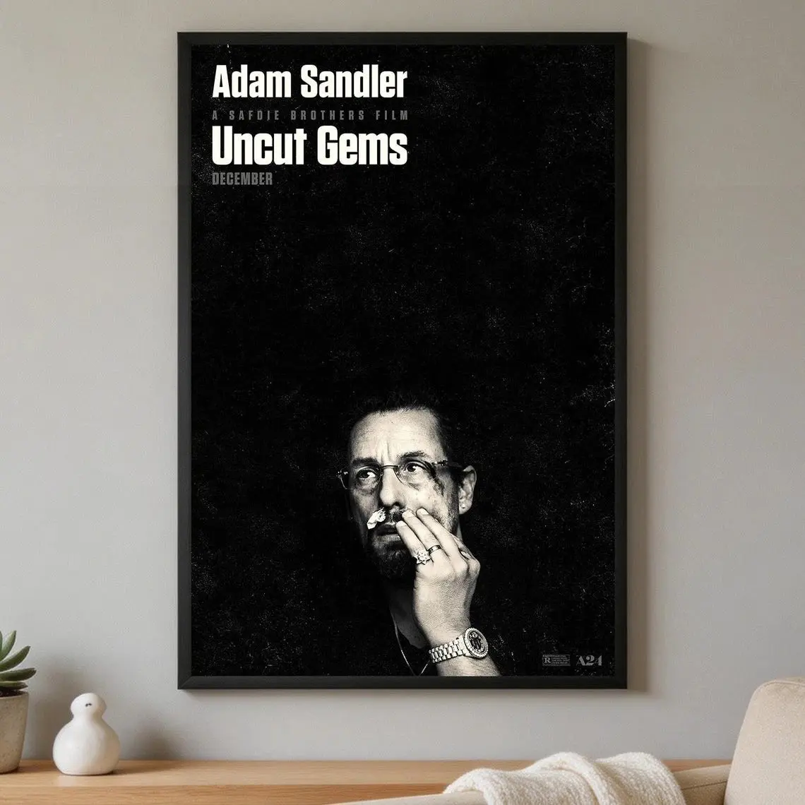 Uncut Gems Adam Sandler Crime Drama Movie Minimalist Film Poster