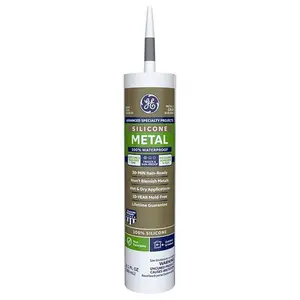 Silicone II 1092691 10.1 oz GE Advanced Gray Silicone 2 Metal Gutter Caulk Sealant - Pack of 12