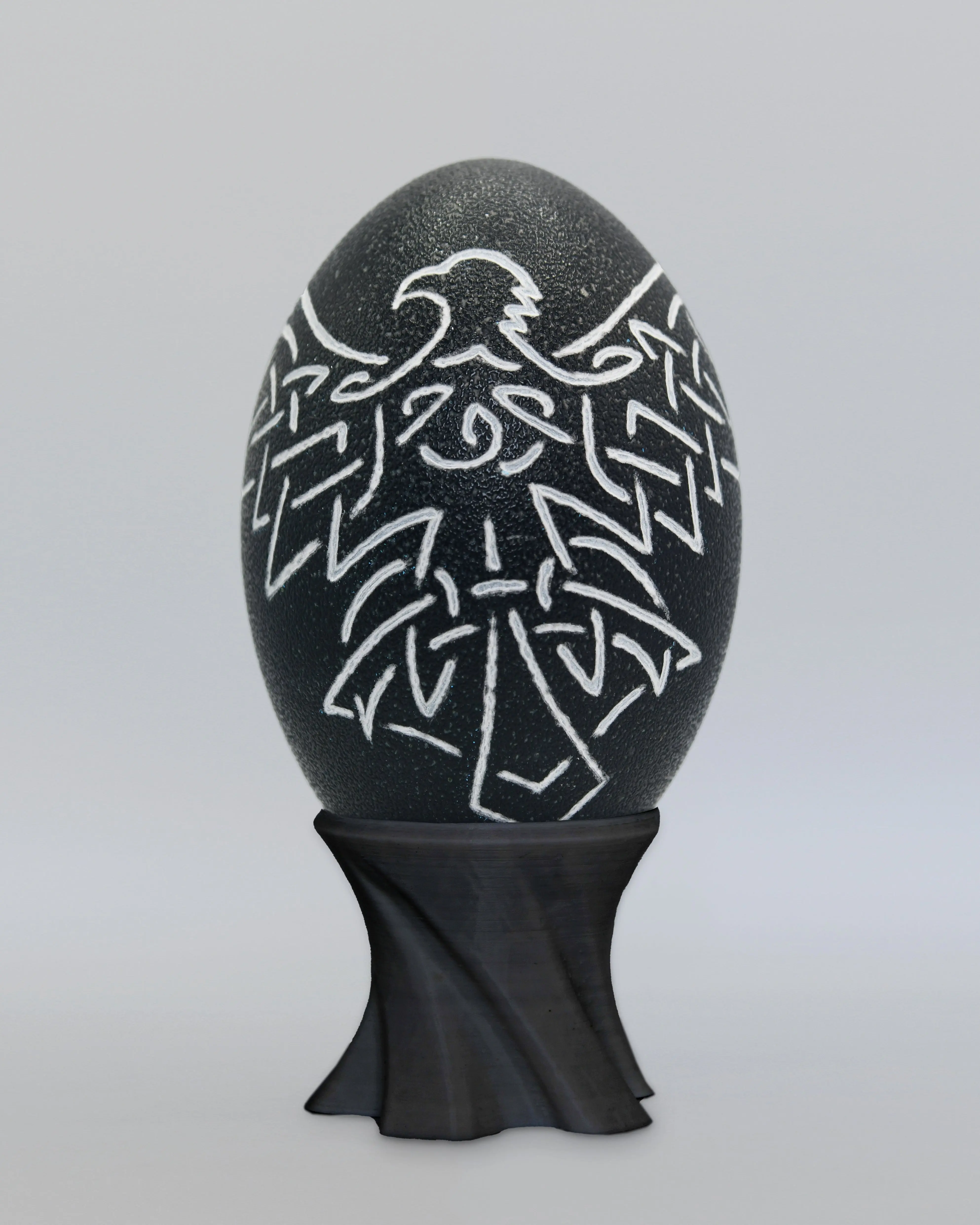 "Eternal Wing" - Celtic Eagle Hand Carved Emu Egg
