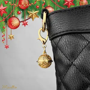 Simple Jingle Bell Charm Christmas Accessory Gift for Purse Bag Handbag Phone Ornament - Gold or Silver