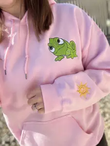 Embroidered R@punz3l Go live with your dreams Sweatshirt, Princess Shirt, At Last I See the Light, Girls Trip Shirts, Princess Crewneck