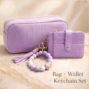 Travel Makeup Bag with Wallet Keychain