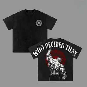 Escanor Seven Deadly Sins Tee Washed – "Who Decided That?" Vintage Washed Oversized Heavyweight Cotton Anime Graphic Tee, Unisex Animecore Streetwear Gift for Escanor & Anime Fans