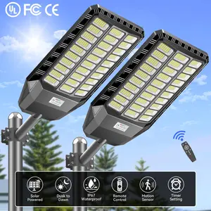 ADEWALK 9000 Max Solar Lights Outdoor 1440 LEDs IP67 Waterproof Ultra Bright Outdoor Lamp with Motion Sensor & Remote 72000mAh Battery ,7500K Dusk to Dawn Security Lighting,with Remote Control for Yard, Parking Lot, Porch, Garages, Garden