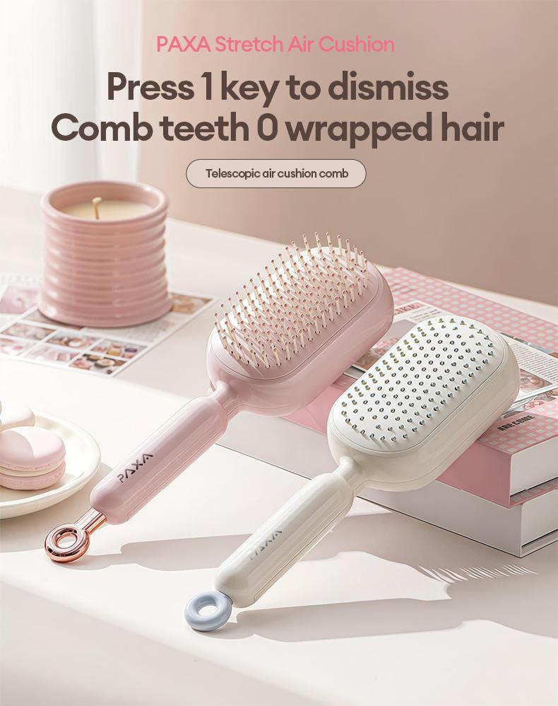 PAXA Air Cushion Massage Comb Hollow Massage Comb Cylinder Styling Curl Comb - Daily Care and Detangling, Massage for Scalp, Heat Resistant Companion for Hair Blowing and Styling