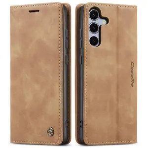 Vintage Matte Leather Phone Case Smartphone High Quality Card Slot Cash Compartment Business Luxury Flip Cover for Samsung Galaxy S21/S22/S23/S24/S25/S26 Plus/FE/Ultra Accessories