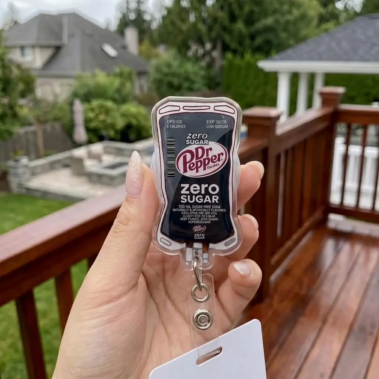 Dr Pepper Zero Sugar Iv Bag Badge Reel, Funny Nurse Badge Holder, Retractable ID Clip, Medical ICU ER Nursing Graduate Gift, Soda Lover