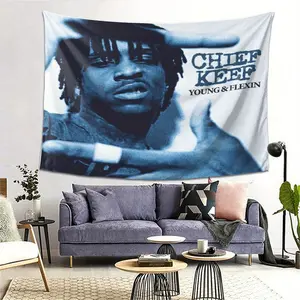 Chief Keef Young & Flexin Tapestry - Soft Polyester, Anti-Wrinkle Wall Hanging for Living Room, Bedroom, Dorm Decor - Ideal for Parties & Gifts, Party Decoration | Rapper Wall Art |   Texture