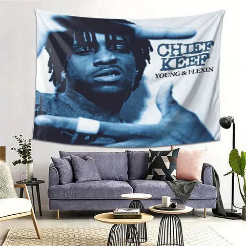 Chief Keef Young-Flexin Classic Graphic Print Tapestry - Soft Polyester, Wrinkle-Resistant, Machine-Washable Home Decor Item - Room Inspo Cool Gift-Ready Bedroom Dorm Hanging Wall Accessory