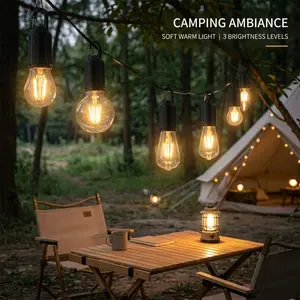 Solar Camping Lamp, 1 piece, equipped with a double charging port via USB-Type-C, suitable for camping, hiking and trekking, as well as for emergency use in case of power outages