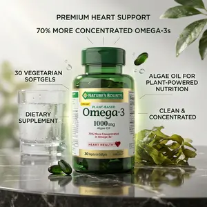 Omega 3, Plant-Based Omega 3 Fatty Acid Supplement, 520mg, Supports Whole Body Health Including Heart, Skin, Joint, 30 Vegetarian Softgels, Fish Oil Alternative