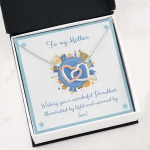 Mom Necklace, Gift Necklace With Message Card Happy Hanukkah To My Mom Gift, Beautiful Necklace Gifts for Mom - Perfect Mother's Day Jewelry, Thoughtful & Meaningful Gift for Mother