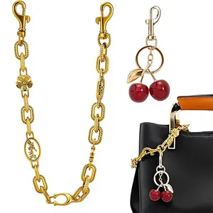 3 Pack Bag Charm, Purse Charms Wallet Chain Keychains, Express Your Fashinable Style, Vintage Gold Bag Strap Chains Extender for Women Handbags Purses