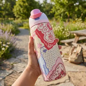 Owala FreeSip Hankie Print Water Bottle, Patchwork Bandana Floral Aesthetic Tumbler, Cute Insulated Leakproof Straw Cup, Reusable Travel Water Bottle, Gift for Her Inspired by Owala FreeSip 32 oz Water Bottle