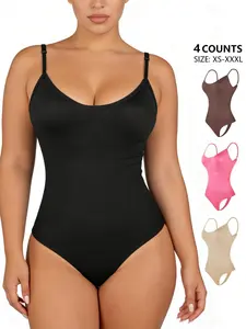 Women's Seamless Shapewear Bodysuit, Waist Cinching Butt Lifting Plus Size Thong Tank Top Bodycon Jumpsuit, Sexy All Seasons Clothing