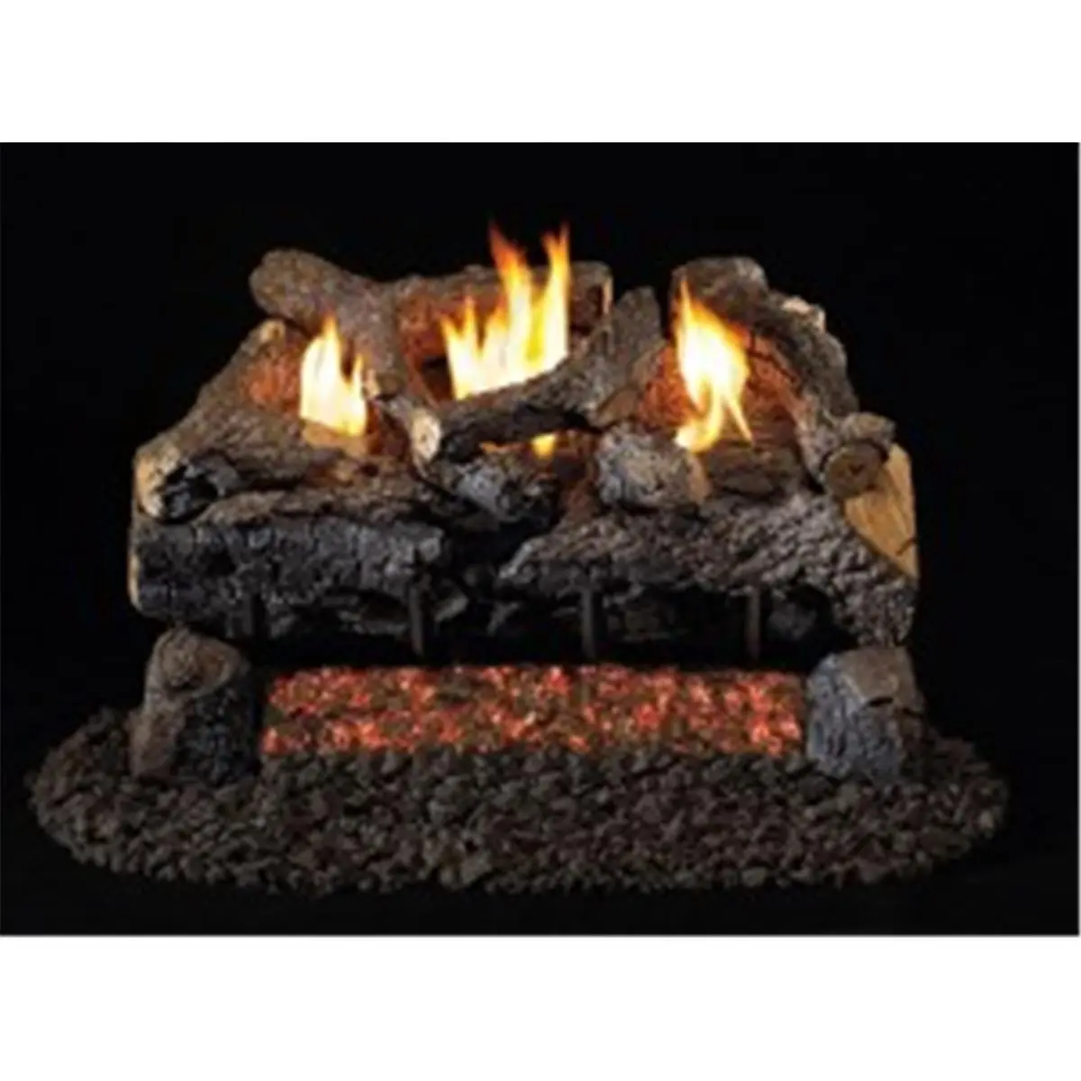 Real Fyre ECV-30 30 in. Fireplace Log Set, 1 Set, Advanced G18 Vent-Free Burner System, Hand-Painted Evening Fyre Charred Design, Dramatic Ember Bed
