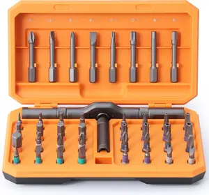 EDC Tool Kit 42-in-1 Magnetic Ratchet Screwdriver Set S2 Steel Bits Aluminum Handle 58-Tooth Gear PC Build Auto Furniture Repair Men Gift