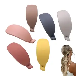 Banana Hair Clips 6 Pack, Medium Size Fishtail Ponytail Holder Clip for Women Girls, Strong Grip for Thick Hair, Assorted Colors for School Office Party, Hair Styling Accessories Set, Durable Hair Clips