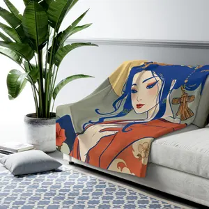 "Live Source Divine | Japanese Hamsada Arika Style Sublimation Sherpa Fleece Blanket"