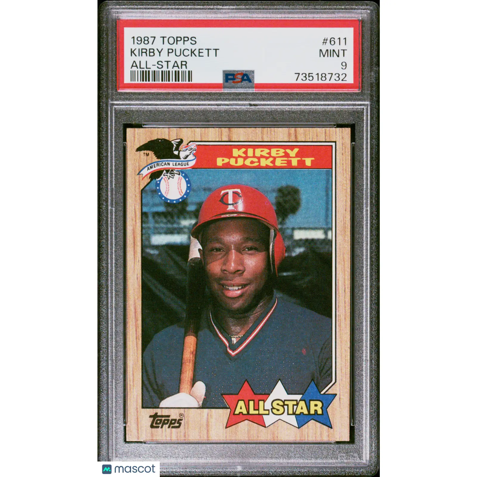 Kirby Puckett PSA 1987 Topps Baseball #611 9 73518732