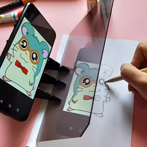 Portable Optical Drawing Tracing Pad Optical Projector Painting Copy Board Mirror Reflection Projection Tracing Plate Board Comic Tracer Art Stencil Tool with Phone/Pad Xmas Gift for,Students,Sketching,Painting