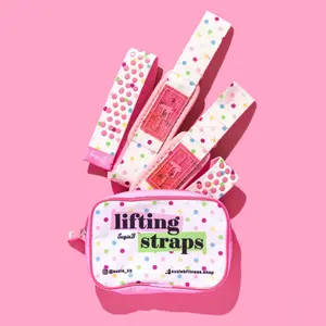 White Sprinkle Weight Lifting Wrist Straps for Women | Grip Support for Deadlifts & Pull Day