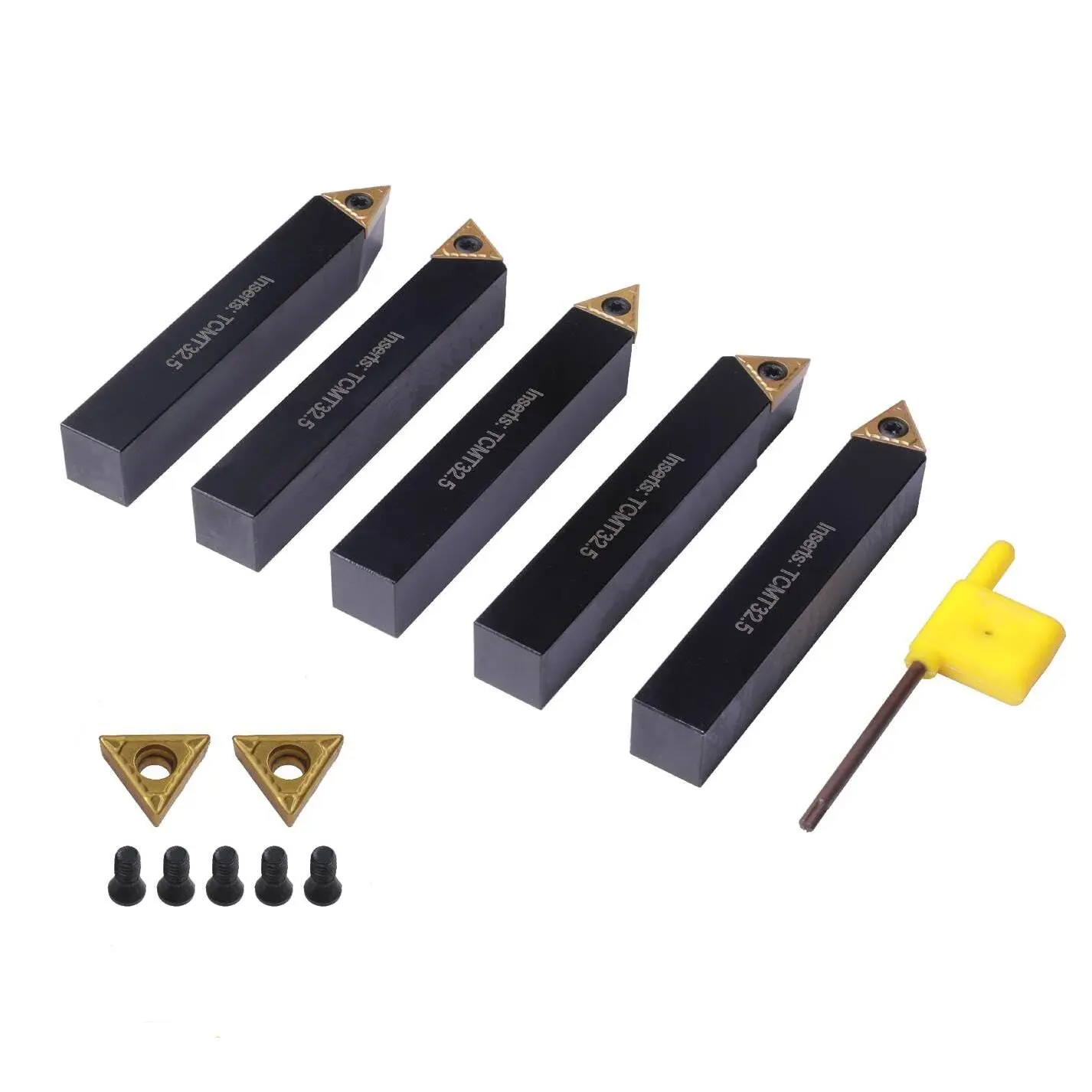 Oal 5 count 5/8" Indexable Turning Tool Set with TCMT Carbide Inserts...