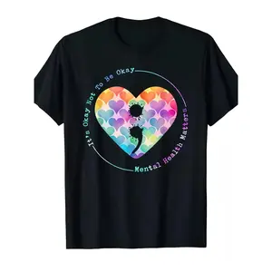 USA Semicolon Heart Suicide Prevention Mental Health Awareness T-Shirt for Men & Women, Unisex Cotton Crew Neck, Breathable Elastic Fabric, Regular Fit, Machine Washable, Casual Wear, Perfect Gift for Birthdays