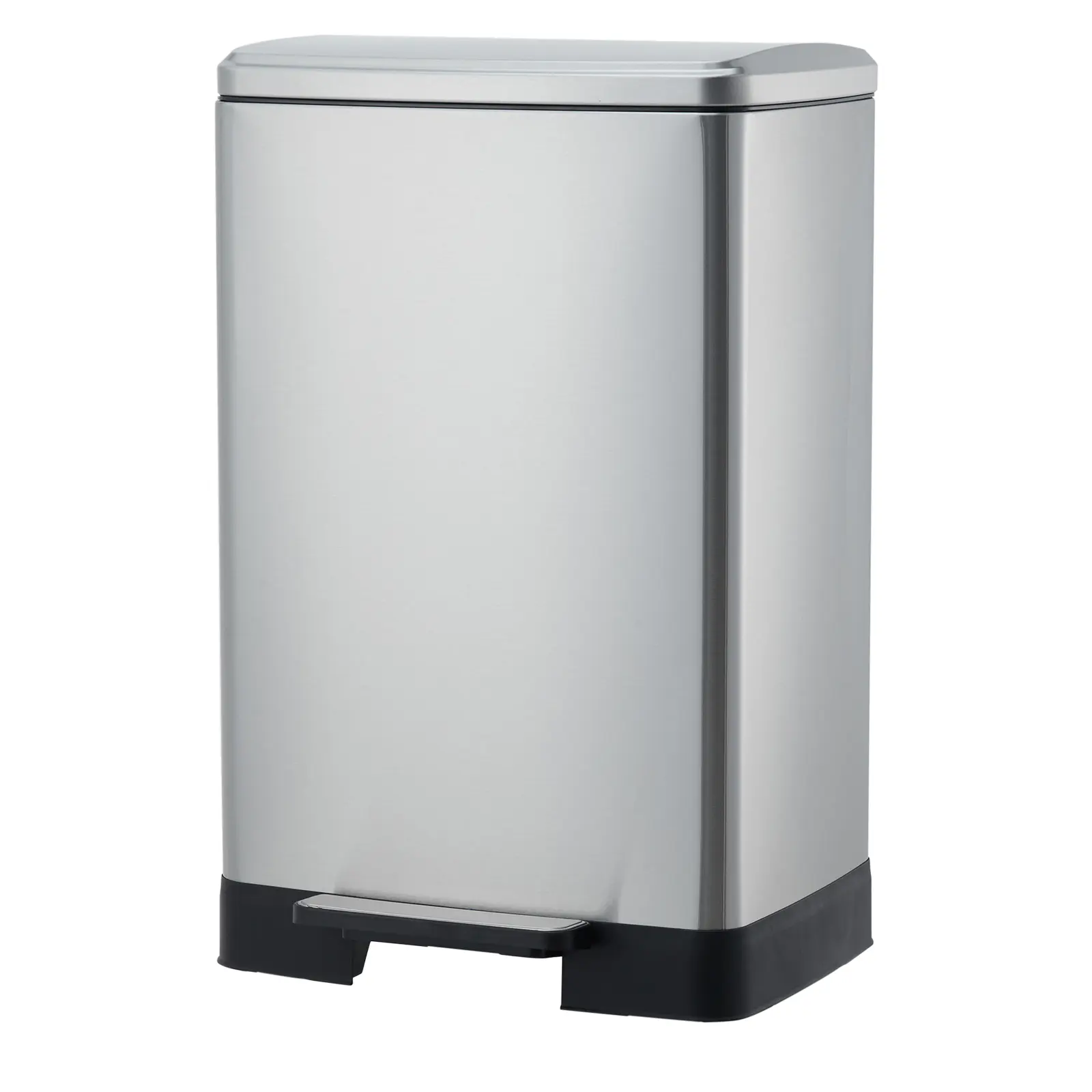 60L Stainless Steel Kitchen Trash Can – Foot Pedal, Soft‑Close Silent Lid & Removable Inner Bucket – Fingerprint & Rust Resistant Large Capacity Garbage Bin for Home, Office, Bathroom
