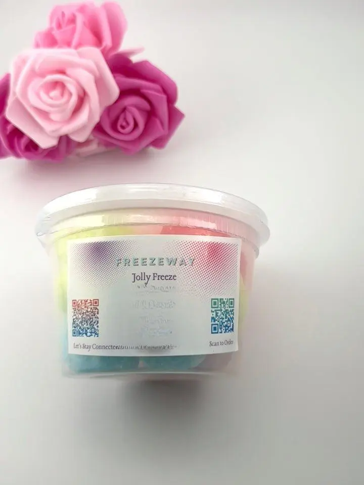 Freezeway Jolly Freeze - Crunchy Freeze-Dried Candy with Intense Fruit Flavors Watermelon Green Apple Cherry More Resealable Shelf-Stable Snack