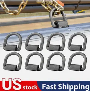 8 Pack Heavy Duty 1/2" Weld-On D Ring Flatbed Truck Trailer Cargo Tie Down Ring