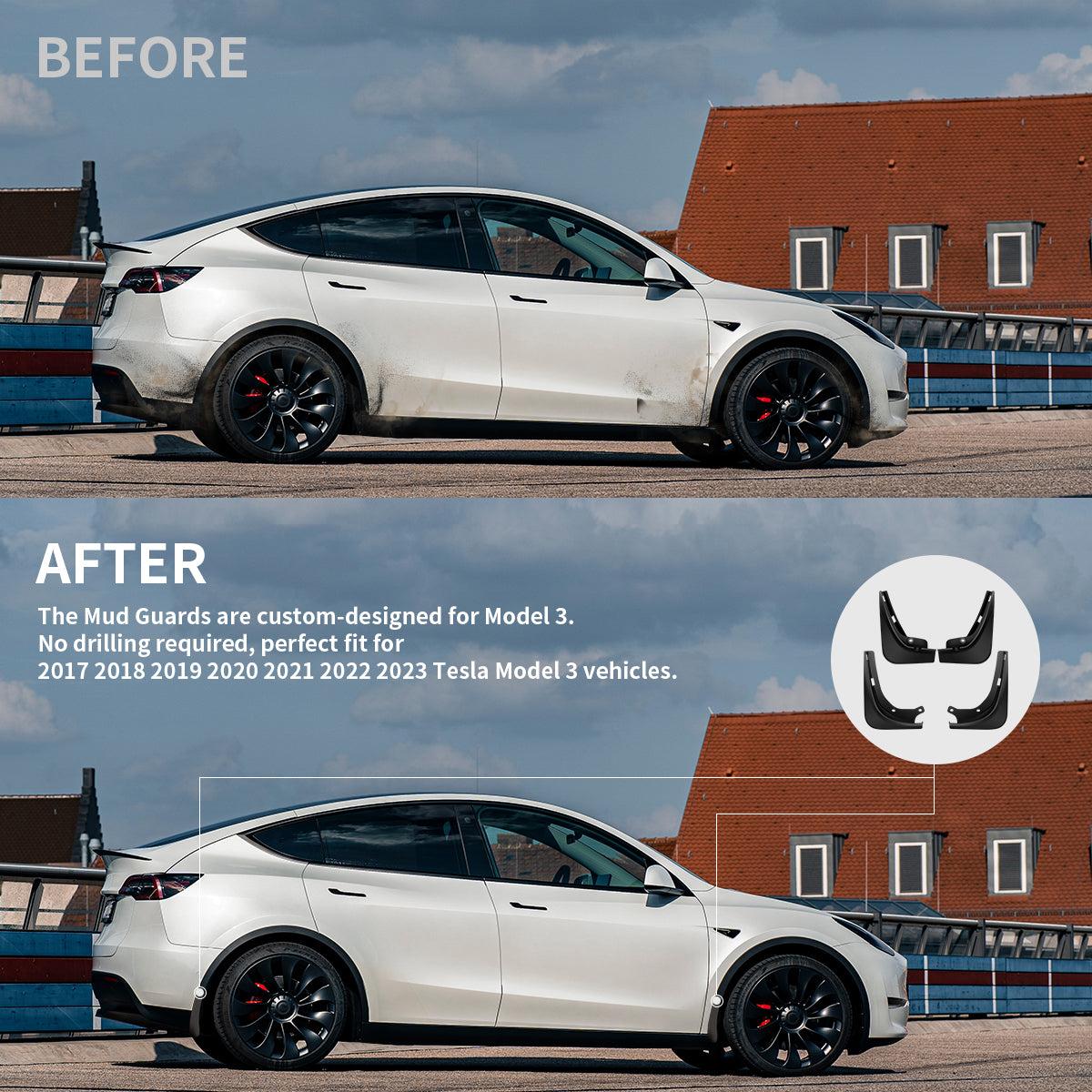 LASFIT Floor Mats Fit for Tesla Model 3 & Model Y,TPE Material ,All Weather,Perfect Custom Fit Car Interior Accessories