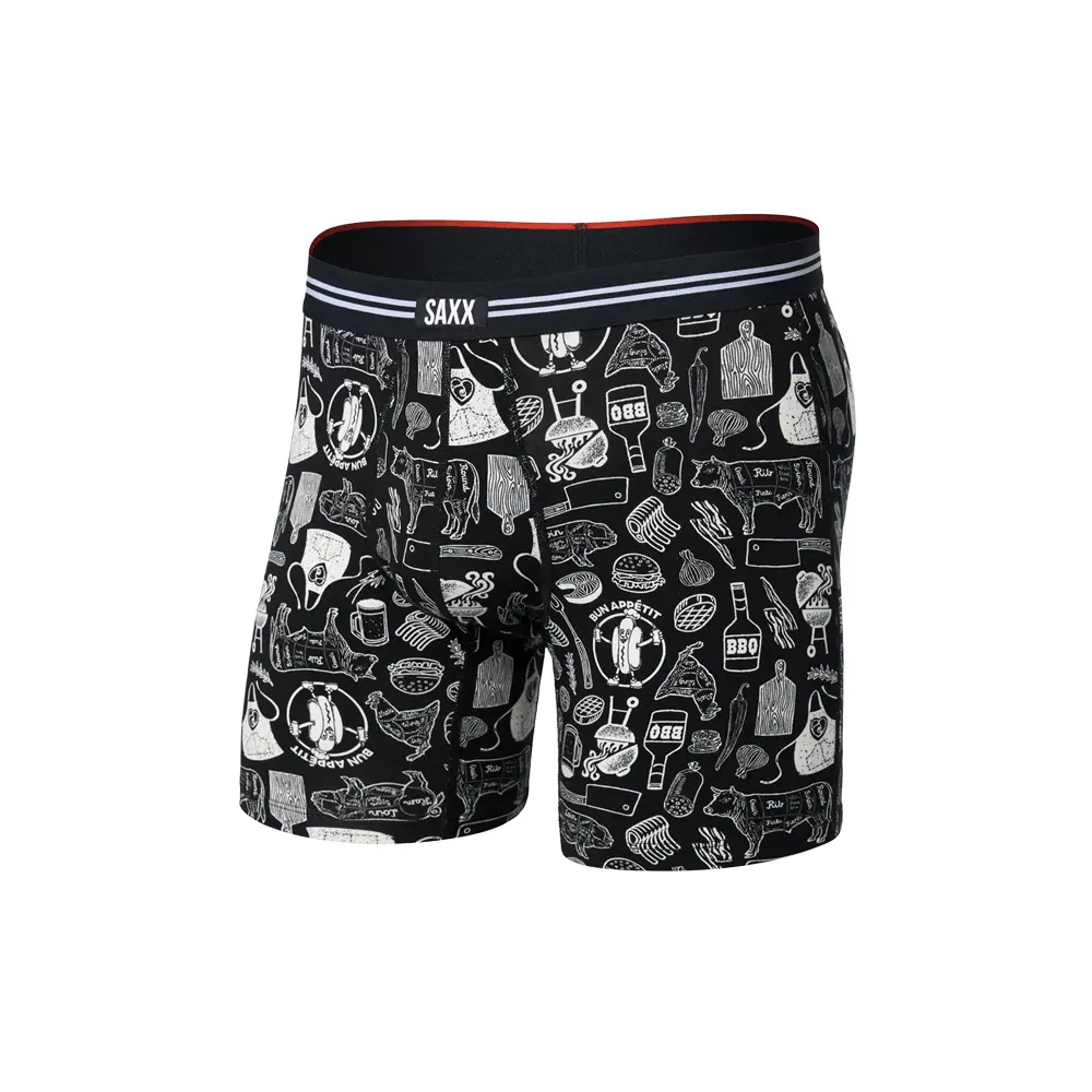 SAXX Mens Vibe Extra Soft Comfort 6 Inch Boxer Briefs Casual Casual - Black