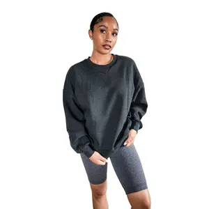 Drop Shoulder Oversized Sweatshirt (Charcoal)