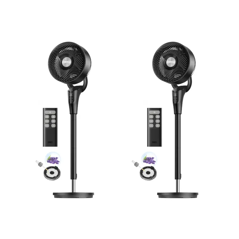 DREO Bedroom Fan, 2026 Upgraded, 90ft Airflow, 20dB Ultra Quiet, 90° Oscillating Standing Fan for Whole Room, DC Motor, 8+ Speeds, 3 Modes, 38-42'' Adjustable Height, 8H Timer, 105° Manual Vertical Tilt, Auto Mode Handles Wind For You, Convenient Control