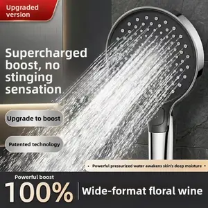 High-pressure shower head, powerful pressurized shower for home use, handheld shower head with large water flow, shower set