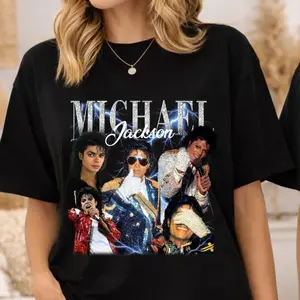 Retro King Of Pop Michael Trendy Jackson Graphic Tee Print Custom Unisex T-Shirt