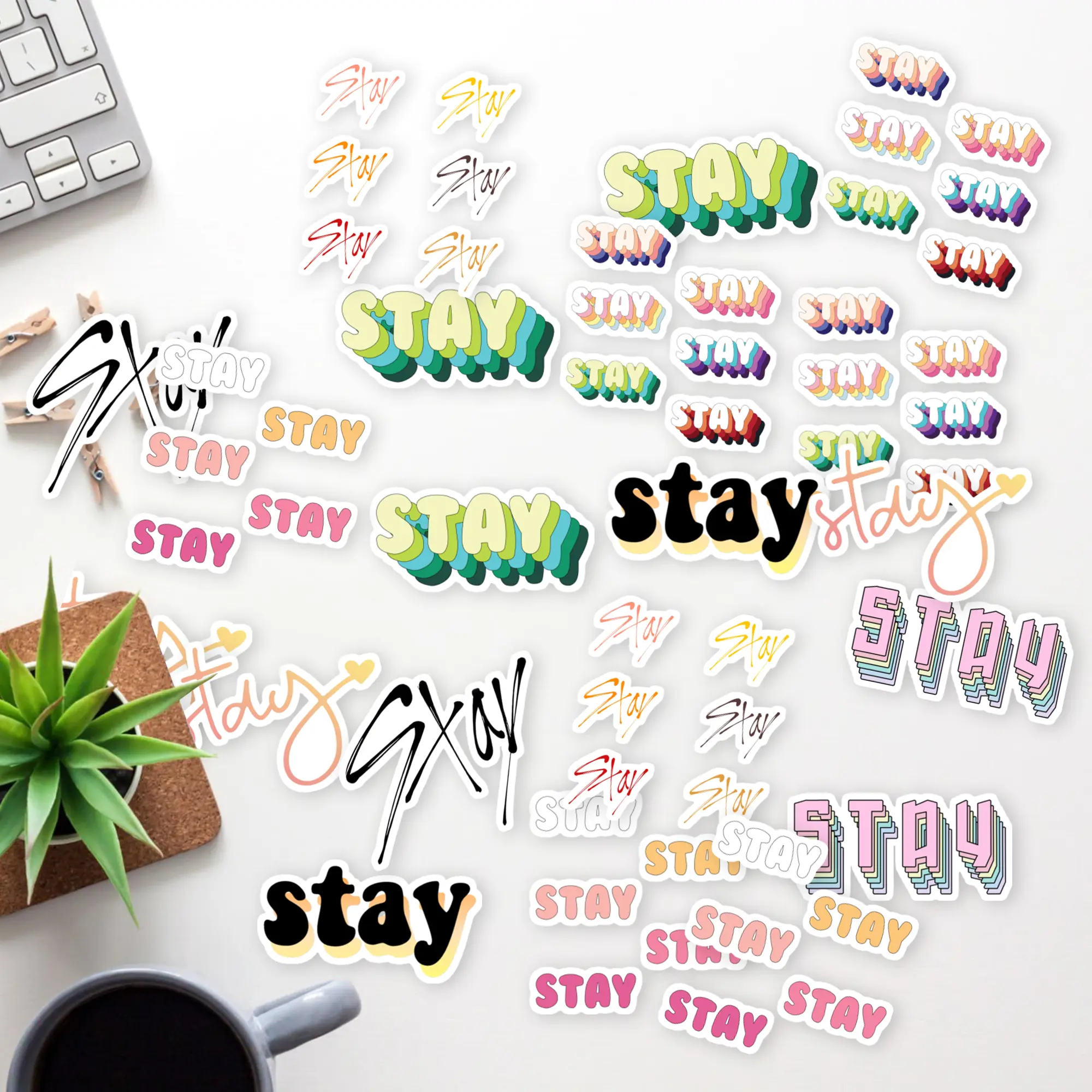 Stickers Pack 20 Pcs Kpop Waterproof Stray Bike Kids Aesthetic Vinyl Stay Laptop Fandom Luggage Bumper Car Bottle Colorful Guitar Skateboard Water