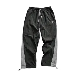Men's Parachute Track Pants, Baggy Fit Sweatpants with Pockets for Casual Workouts, Athletic Joggers