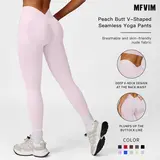 MFVIM Women’s High-Waist Athleisure Fitness Leggings - Solid Color, High Elasticity, Breathable Leggings, Seamless Skinny Fitness Tights for Gym & Yoga, Women’s Activewear Gym Clothes,summerwins,travel essentials,camping essentials,outdoorfun