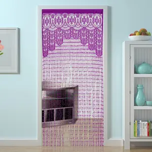 String Door  Lace Curtain Macrame Boho Doorway Window Curtains for Wall Divider Windows Door Covers Decorative Room Separation (3596in/90245cm,Purple)