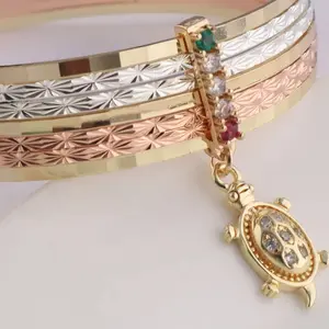 B14-7days set ring #8 & Bracelet Turtle design 2.5-inch in diameter gold-filled water resistant