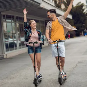 Electric Scooter -19 MPH Max Speed, 8.5''Honeycomb Solid Tires, 350W Motor, 12 Miles Range,Adjustable Speed Foldable Commuter Scooter with Dual Braking System &App Control School Scooters