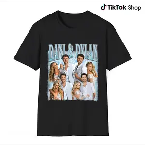 Dani & Dylan Graphic Tee, DWTS Retro Dance Partner Shirt, Sparkly Ballroom Disco Ball Print, Unisex Black T-Shirt, Trendy Fan Gift Top