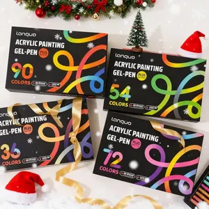 Languo Acrylic Gel Pen Set, Artist Supplies, Available in 36/54/72 Colors, 1.0mm Fine Tip, Vibrant Watercolor-Like Ink with Smooth, High-Capacity Flow, Perfect for Black Paper, Rock, Glass, Fabric, Ideal for Coloring, DIY Crafts, and Artistic Creat