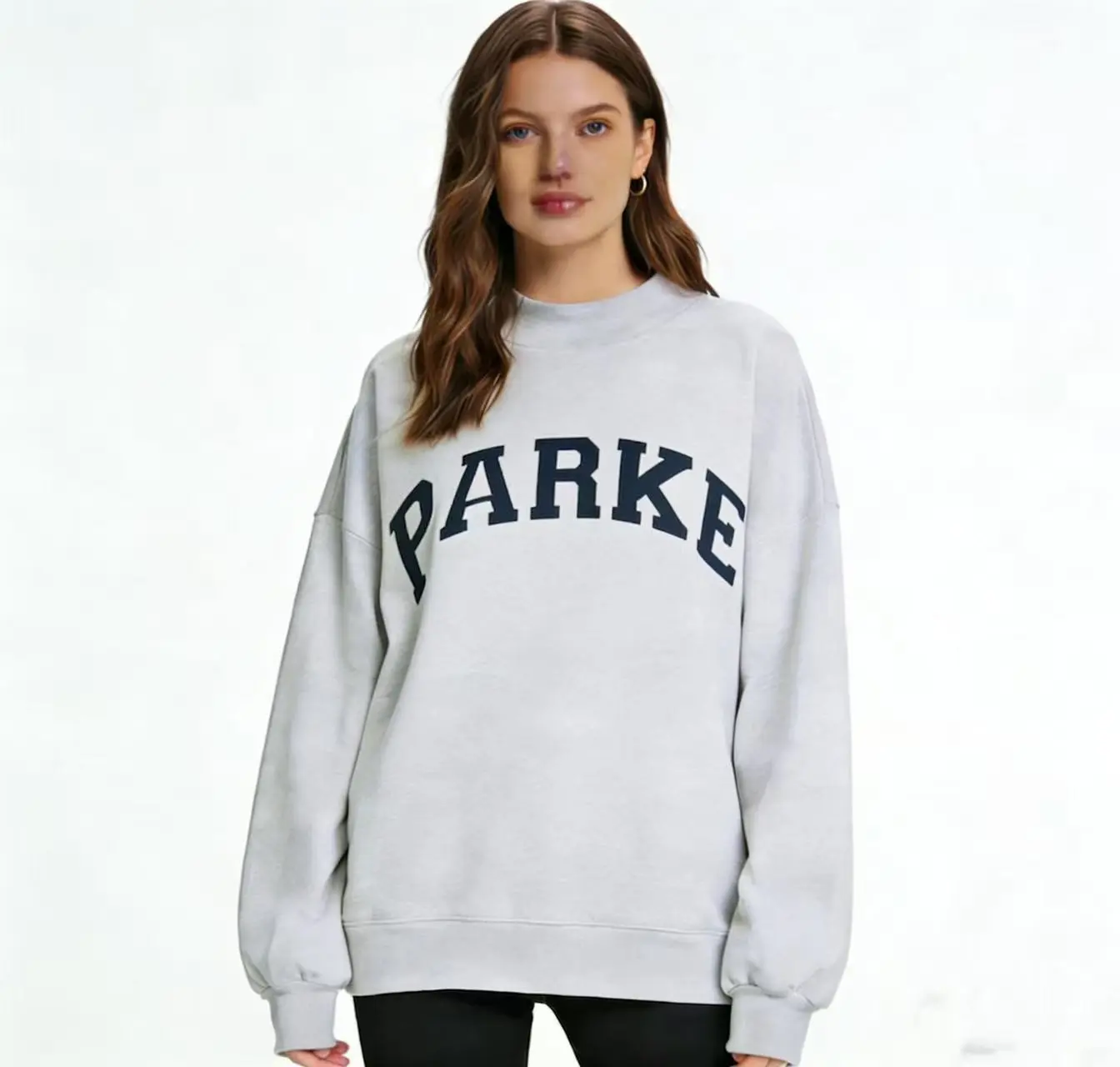 2026 Women's New PARKE Embroidered Hoodie Men's and Women's Same Size Cotton Loose and Slim Casual Long Sleeve Shirt