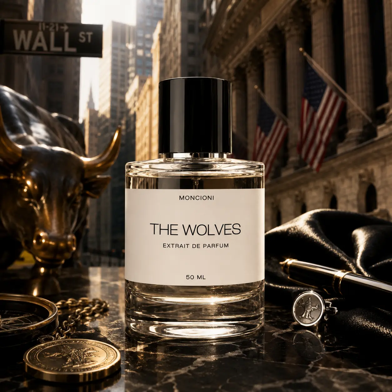 Moncioni The Wolves Extrait de Parfum - Unisex Luxury Fragrance with Marine Notes, Geranium, Patchouli - Long-Lasting Designer-Inspired Niche Perfume Gift for Men